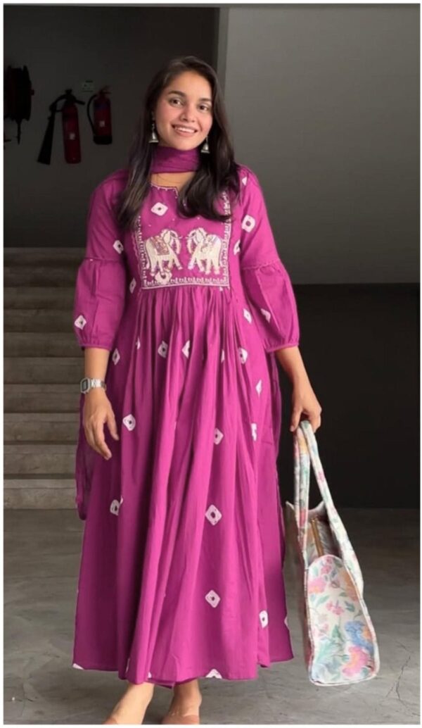 Elegant Embroidered Anarkali Suit with Dupatta – Ethnic Wear for Women