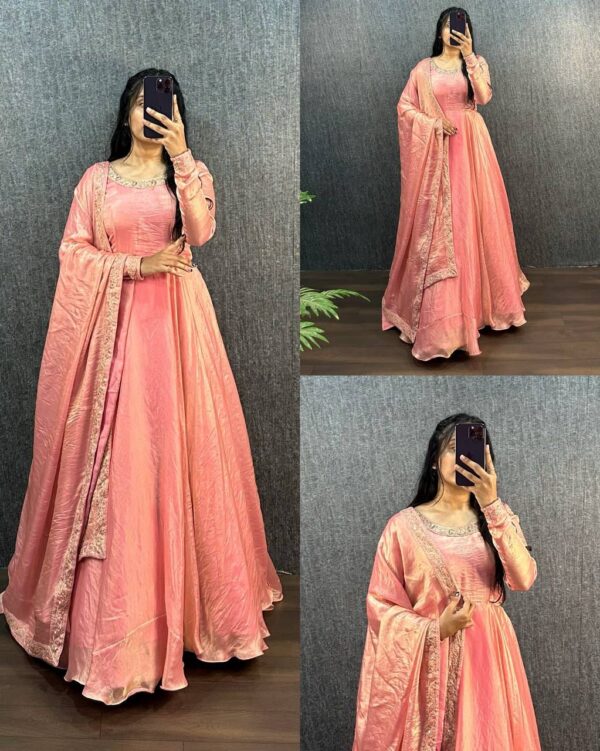 Designer Embroidered Anarkali Gown with Dupatta – Ethnic Party Wear for Women