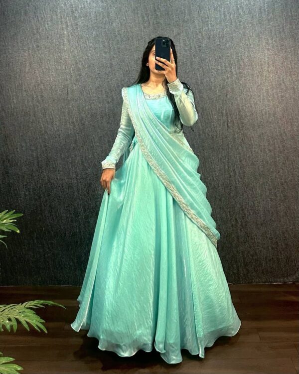 Designer Embroidered Anarkali Gown with Dupatta – Ethnic Party Wear for Women